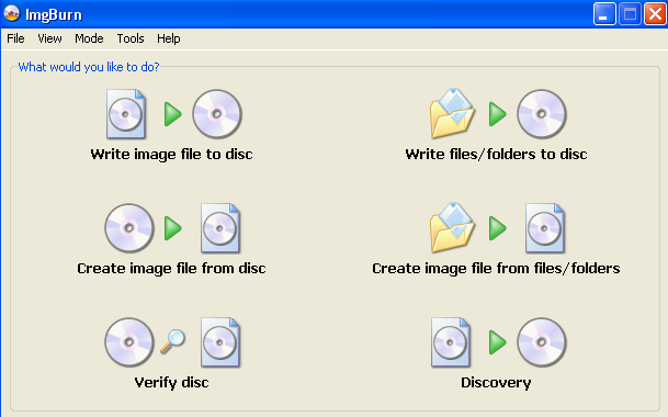 img burn Burn and Create ISOs